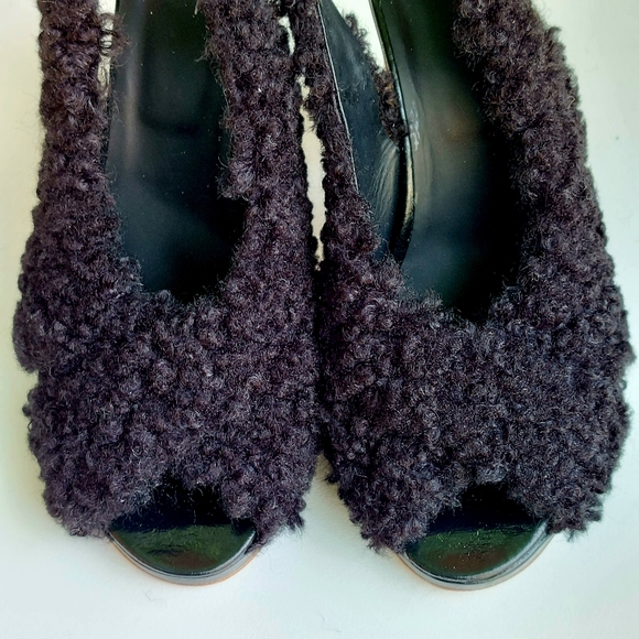 Unbranded sample: shearling & leather slingback heels, EU40, NWOT - Picture 10 of 11